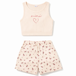 Комплект топ лапша, шорты кулирка 7626900106