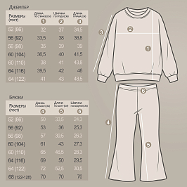 Костюм джемпер футер 2х нитка петля , штаны кашкорсе 8016900103