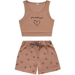 Комплект топ лапша, шорты кулирка 7626900102