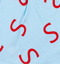 Интерлок рулон голубой "Буква S"