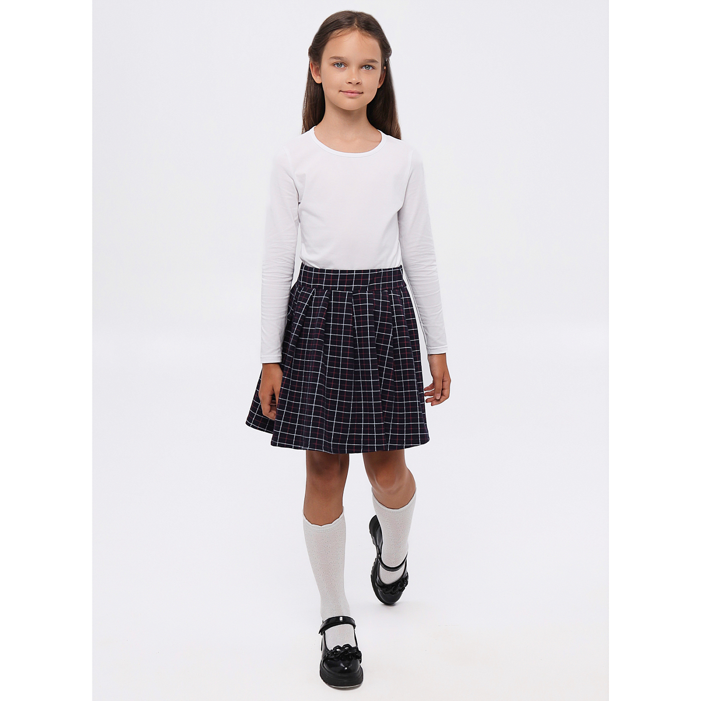 Юбка школьная футер 2х петля 1660320102 Юбка школьная футер 2х петля 1660320102