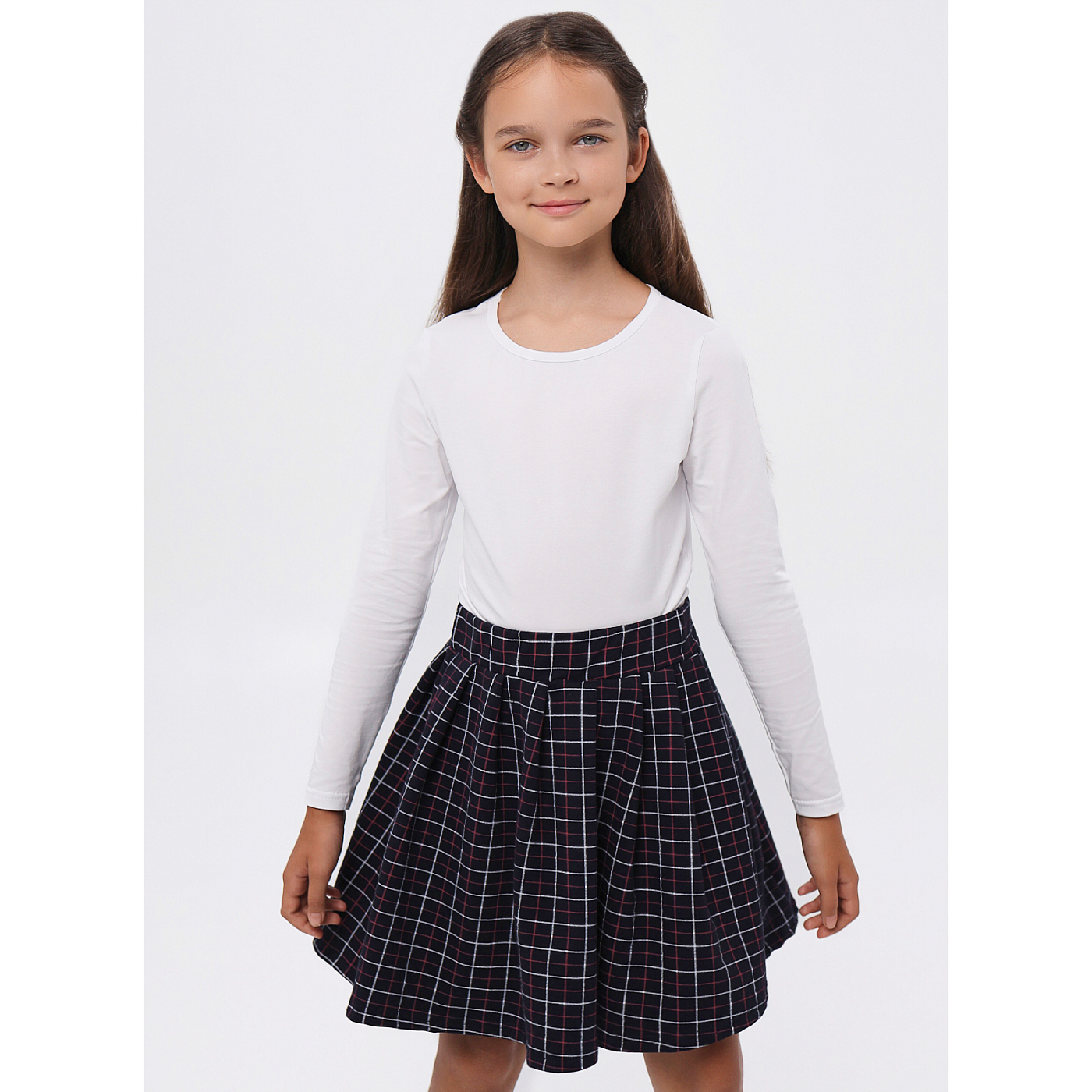 Юбка школьная футер 2х петля 1660320102 Юбка школьная футер 2х петля 1660320102