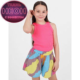 Комплект топ кашкорсе неон, шорты кулирка 7896900104